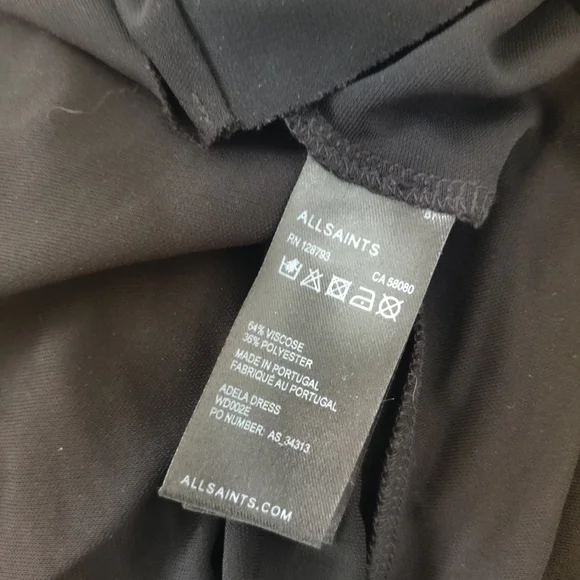 AllSaints Adela Adi Black Sheath Midi Dress – Size US 4 - Picture 6 of 8